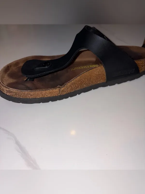 Birkenstock Gizeh Black Birko-Flor Thong Sandals EU 38 US Women 7 Boho Classic - Image 6