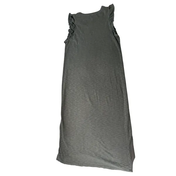 Universal Thread Gray Cotton Maxi Dress Small Ruffle Sleeves Side Slit Casual - Image 6