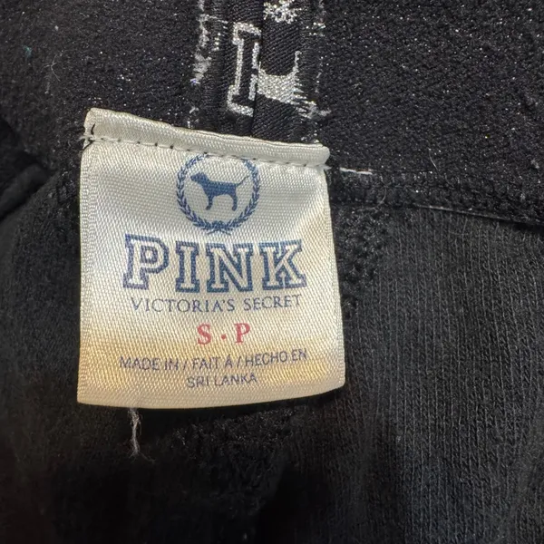 Pink Victoria's Secret Y2K Peace Heart Waffle Knit Lounge Pants Black Small - Image 7