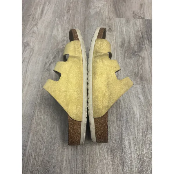 Birkenstock Florida Fresh Brushed Vanilla Yellow Triple Buckle Sandals Womens 38 - Image 3