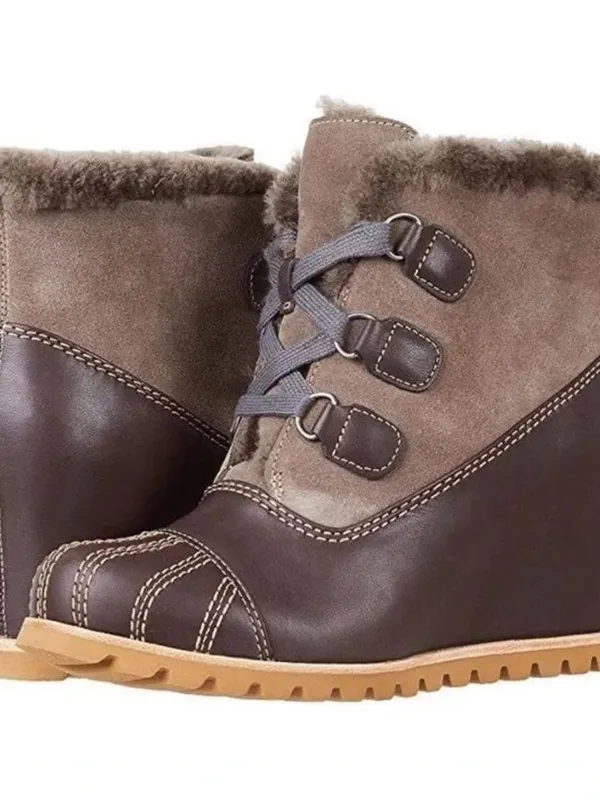 UGG women brown suede leather platform wedge Alasdair boots US 6.5 - Image 4