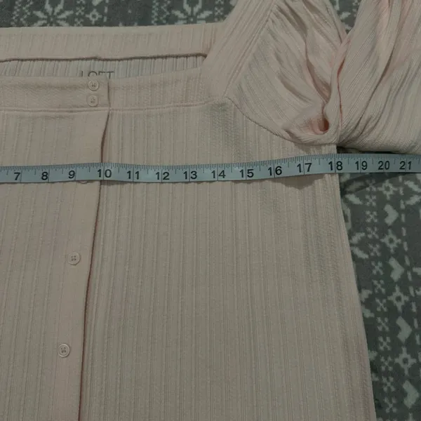 New Loft Oversized Square Neck Pink Top Long‎ Sleeve Small Spring Minimalist - Image 9