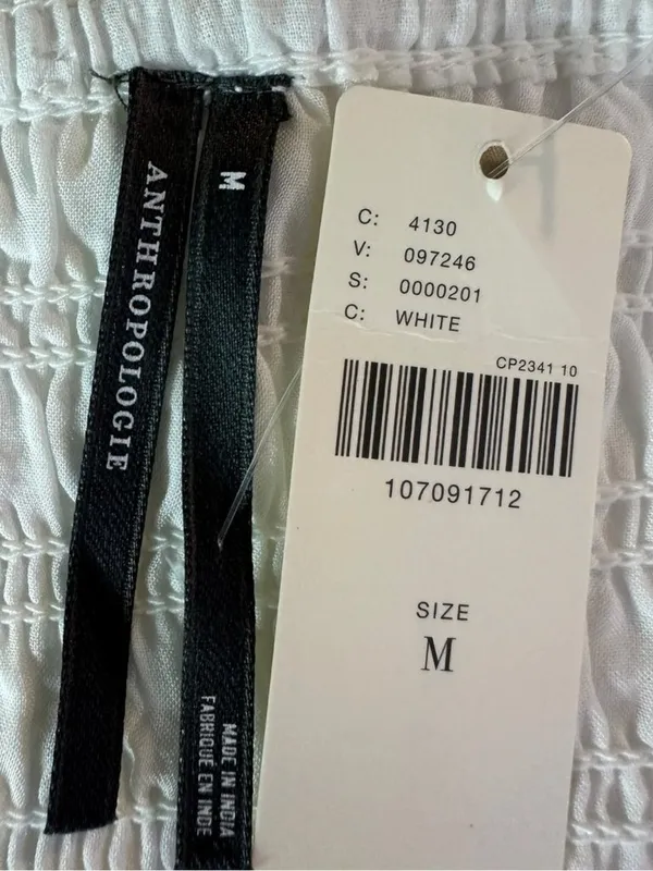 Anthropologie Peregrine Dainty Cottage Square Neck Mini Dress White Medium NWT - Image 8