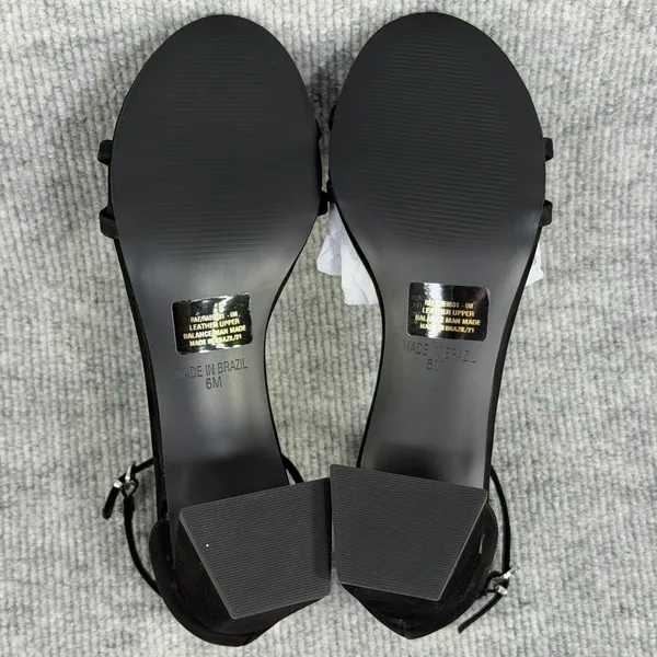 Steve Madden Size-6M Rae Black Suede Block Heel Ankle Strap Sandals - Image 7