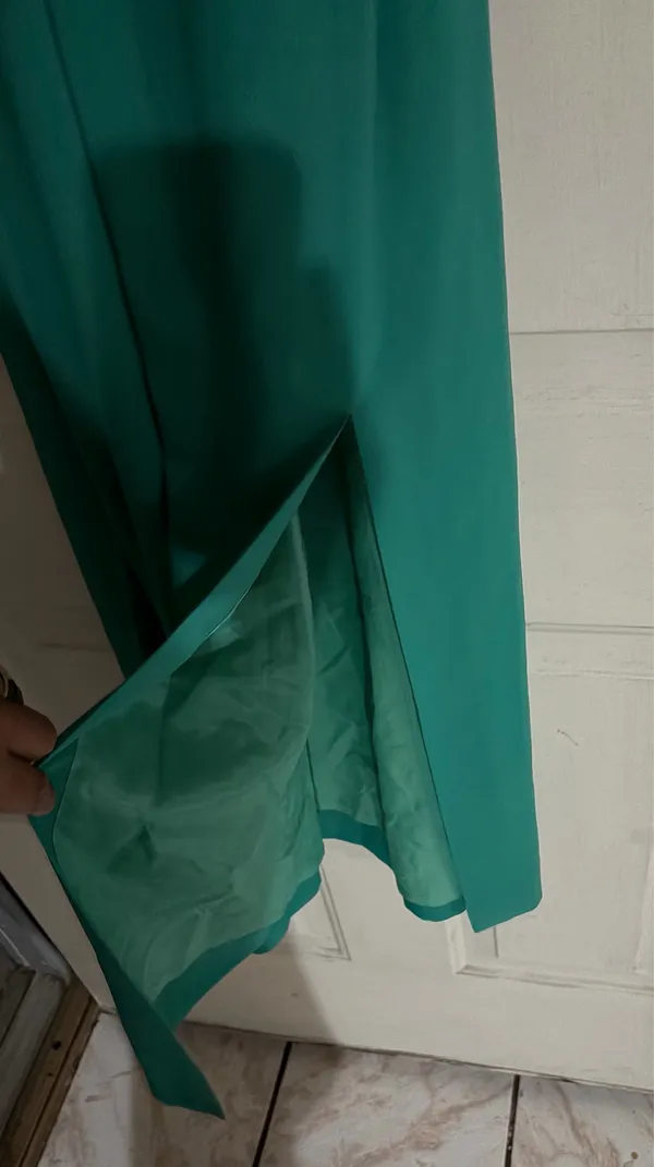 J.Crew Green Maxi Long Sleeveless Dress Size - Image 4