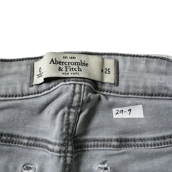 Abercrombie & Fitch Size 25/0 Ankle Skinny Jean Stretch Light Gray | 29-9 - Image 4