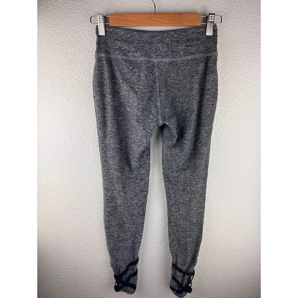 Beyond Yoga‎ Womens Gray Heathered Leggings Strappy Ankle Size S - Image 2
