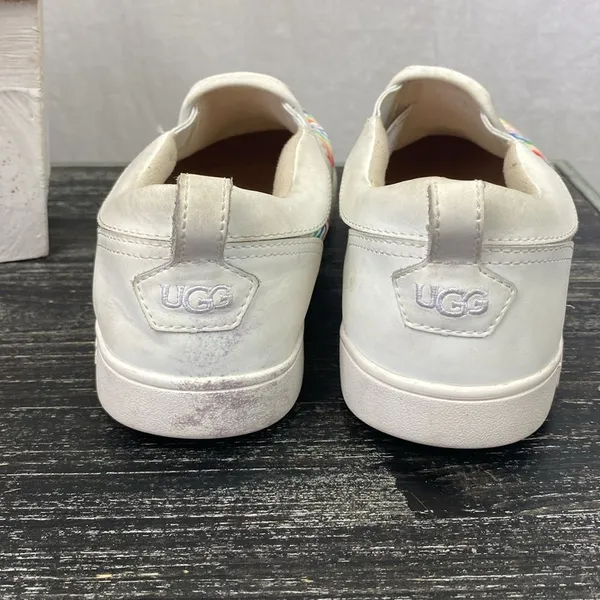Ugg White Caplan Logo Print Slip On Athletic Sport Sneaker Shoes 6 - Image 4