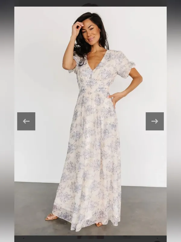 Nwt Baltic born Ardley Maxi Dress | Cream + Blue floral embroidered $148 fall - Image 3