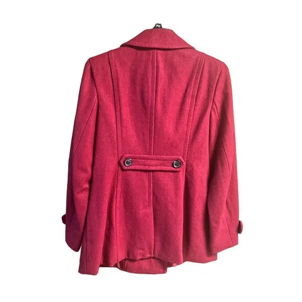 St. John’s Bay * Burgundy * Wool Blend * Double breasted ￼* Pea Coat * Sz PM NWO - Image 2