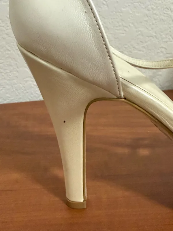 Strappy Pearlescent White Heels Size 8.5 - Image 8