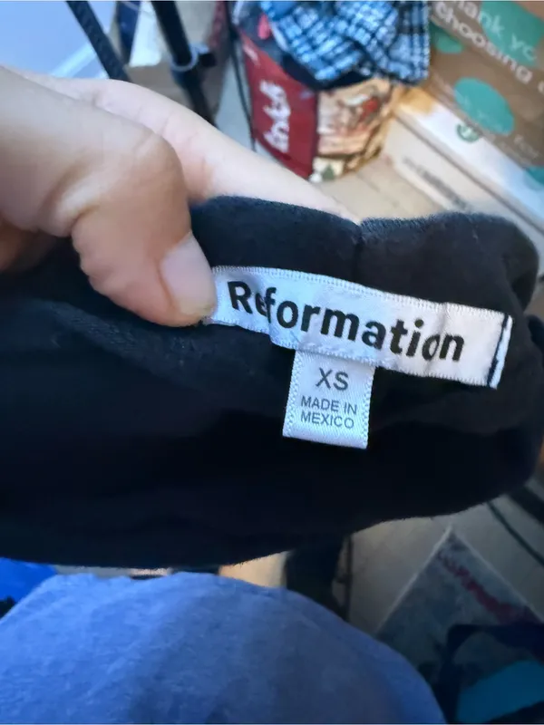 Reformation Alden Black Knit Mini Dress - Image 4