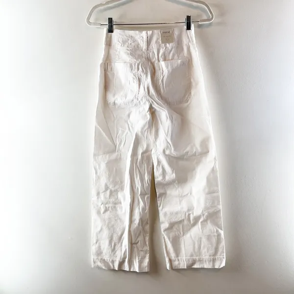 Maeve by Anthropologie The Colette High Rise Wide Leg Cropped Pants White 26 - Image 3