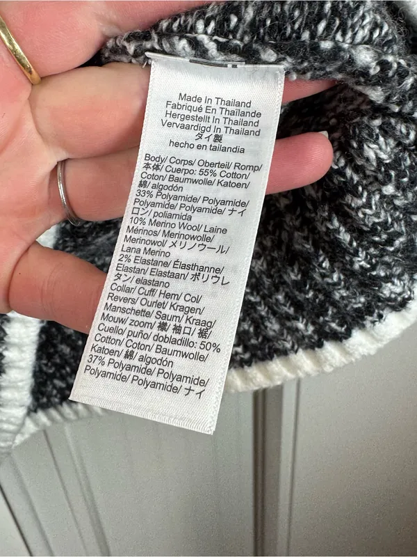 Madewell Marled‎ Mockneck Sweater Black And White Marl 2025 size small wool - Image 4