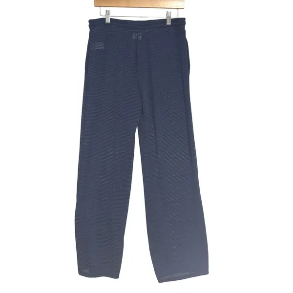 Dotti Mesh Wide Leg Swim Cover Up Pants Navy Pockets Resort Nautical Beach M - Image 3