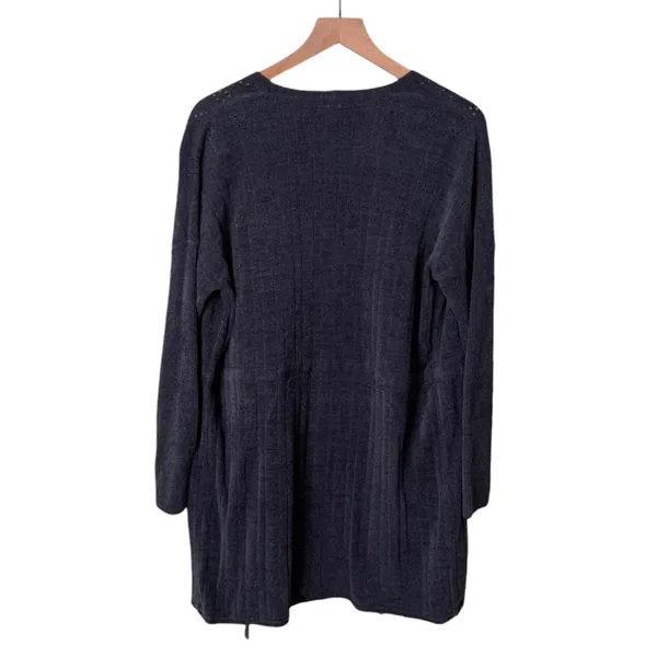 Barefoot Dreams CozyChic Ultra Lite Ribbed Cardigan Sweater Navy Blue Size Small - Image 3