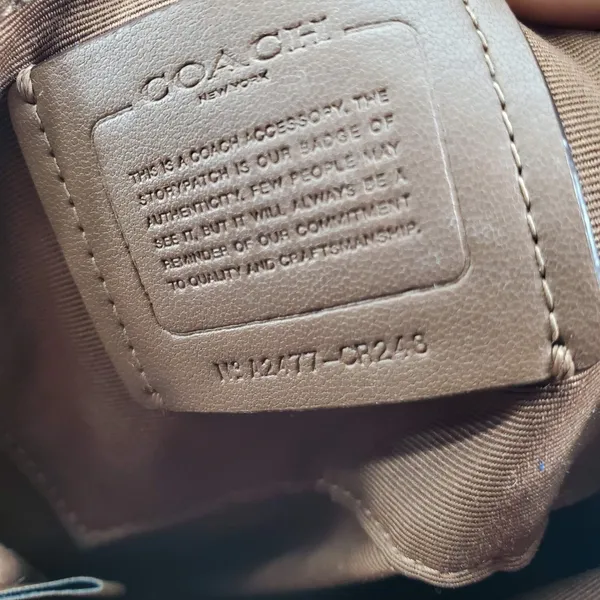 Coach North South Rowan File Bag‎ Women Khaki White Signature Canvas Crossbody - Image 4