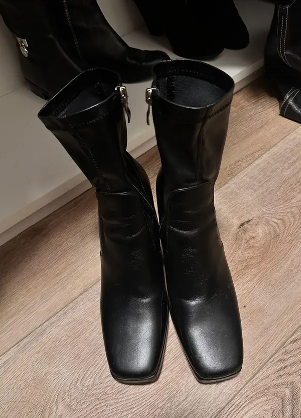 Princess Polly Leather Chunky Booties - Image 4