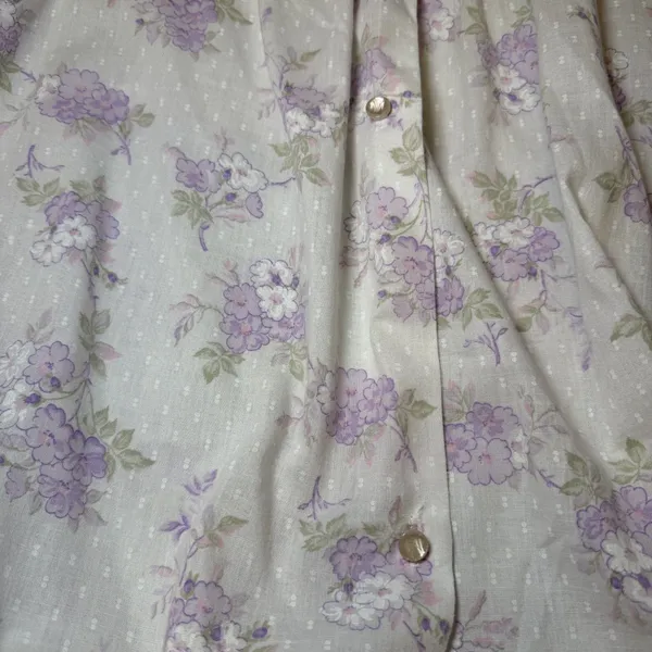 Vintage Womens Size Medium Floral Nightgown Robe Set Purple Lace Made in USA - Image 16