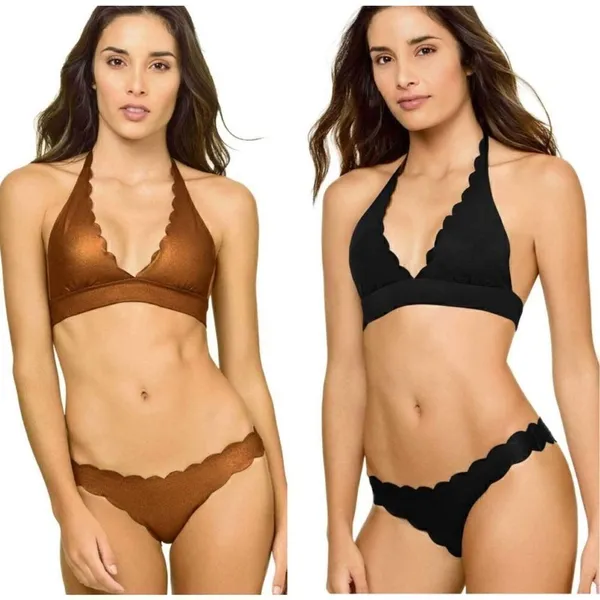 New. PilyQ Copper Reversible Wave bikini set. M-top/L-bottom. Runs small - Image 6