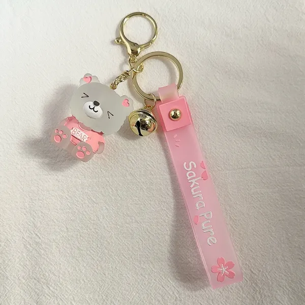 Teddy Bear Car Keychain Bell Keychain Charm Bag Charm Couple Gifts - Image 4