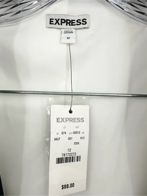 Express NWT Women’s Tuxedo Style White Blazer Size 12 - Image 3