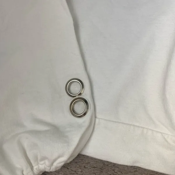 White Women's Top with Ring Accents - Image 7