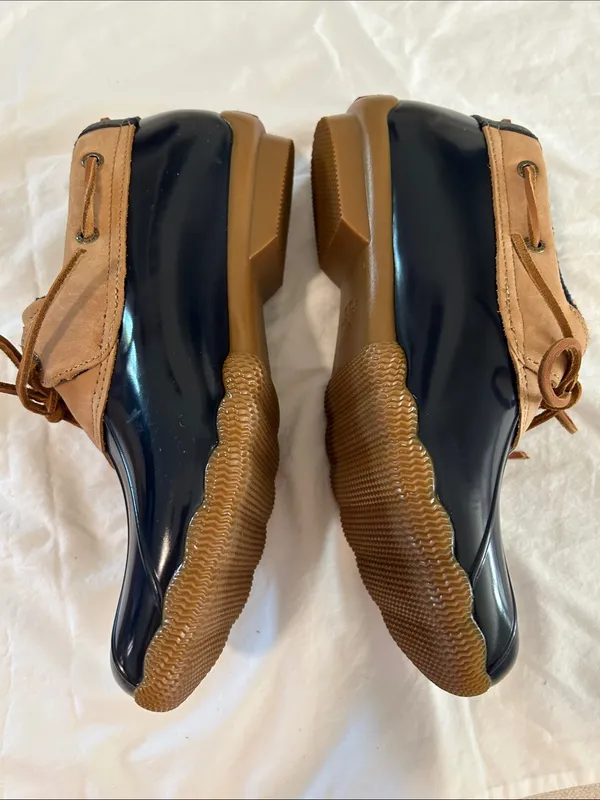 SPERRY Saltwater™ 1 Eye Duck Shoe Duck Boots, Flat Heel, Blue, Size 10, NWOT - Image 5