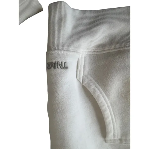 TNA Aritzia Sweatfleece Cozy Fleece Pullover Hoodie White Womens Small‎ - Image 3
