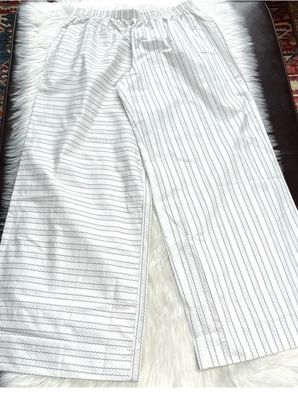 Princess Polly White Striped Wide Leg Relaxed Fit Pants NWT 6 - Image 6