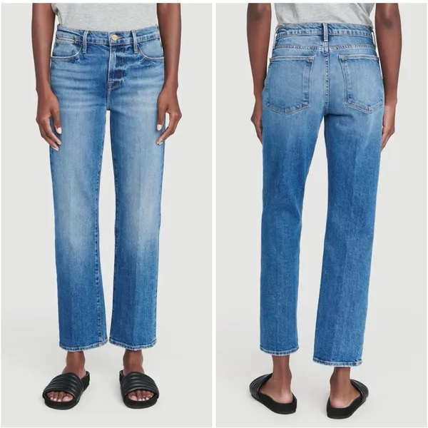 Frame Le High Straight High Rise Jeans in Hagen - Image 7
