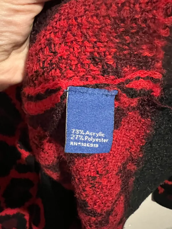 APT 9 Red Leopard Print Sweater - Image 5
