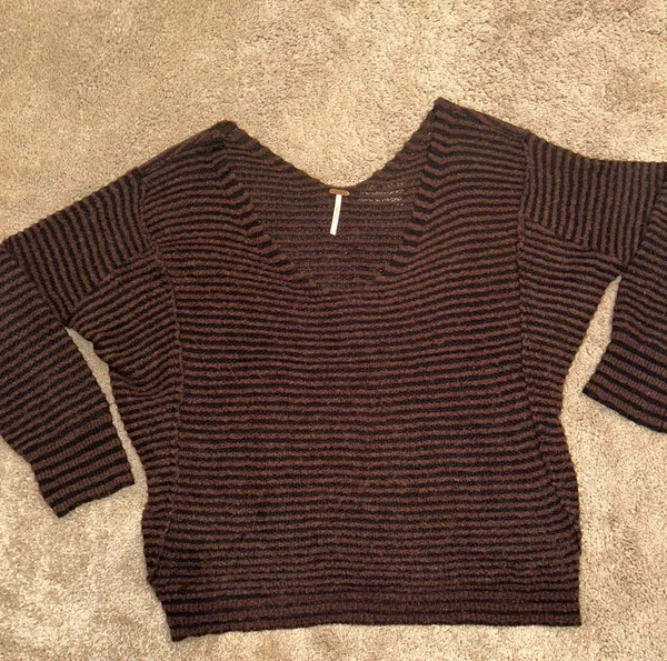 Free People Slouchy Stripped Sweater - Image 2