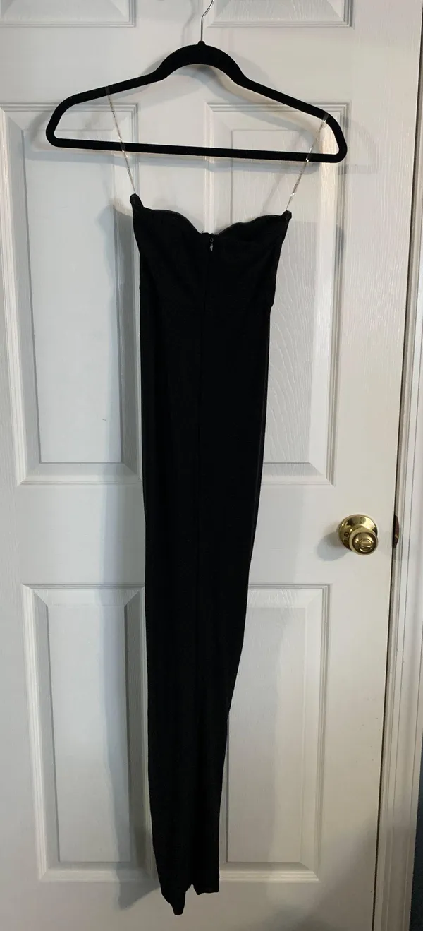 ASOS Rare London Black MIDI Dress With Slit - Image 4