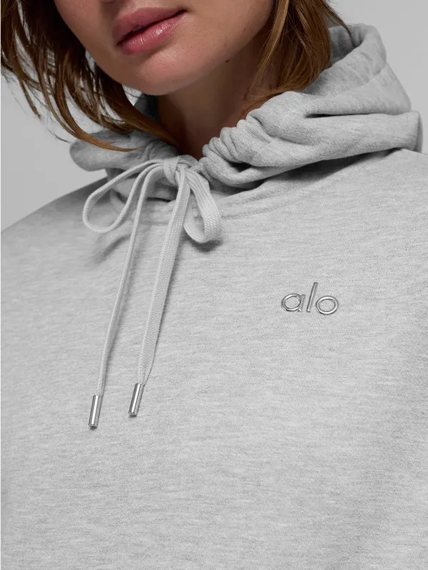 NWT Alo Accolade gray hoodie relaxed fit size xs unisex - Image 2