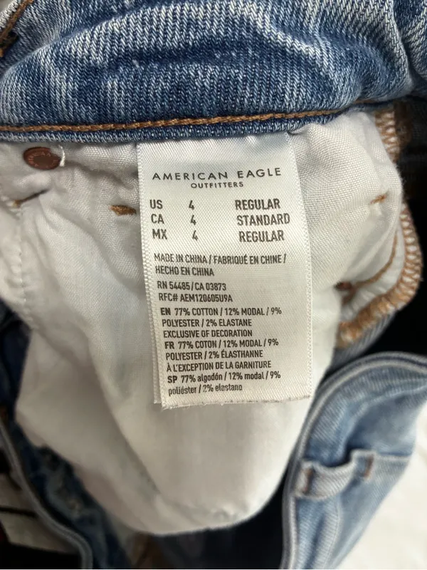 American Eagle Outfitters Men's Distressed Dark Gray Skinny Jeans - Image 5