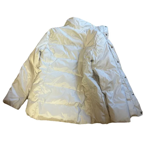 Michael Kors White Down Filled Puffer Jacket Women Size Medium Warm Classic Coat - Image 14
