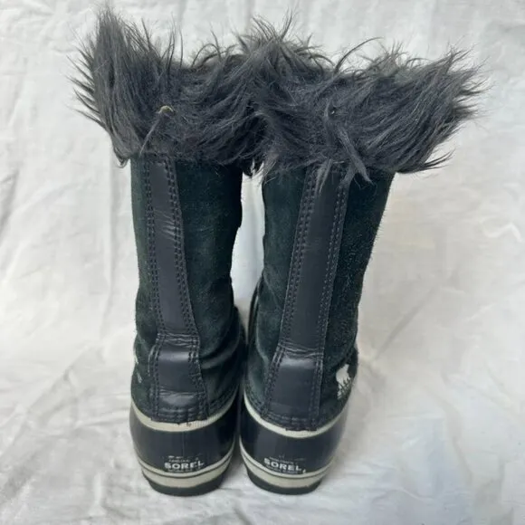Sorel Joan of Arctic Black Leather Lace Up Winter Boots Outdoors Snow‎ Size 5 - Image 4