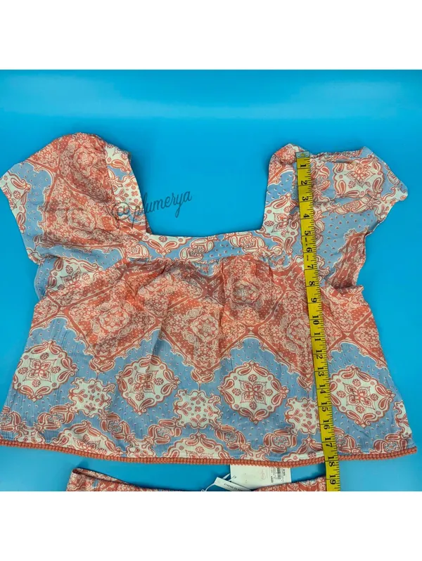Candies Vintage Y2K Summer Boho Two Piece Juniors Top & Shorts 100% Rayon Size L - Image 4
