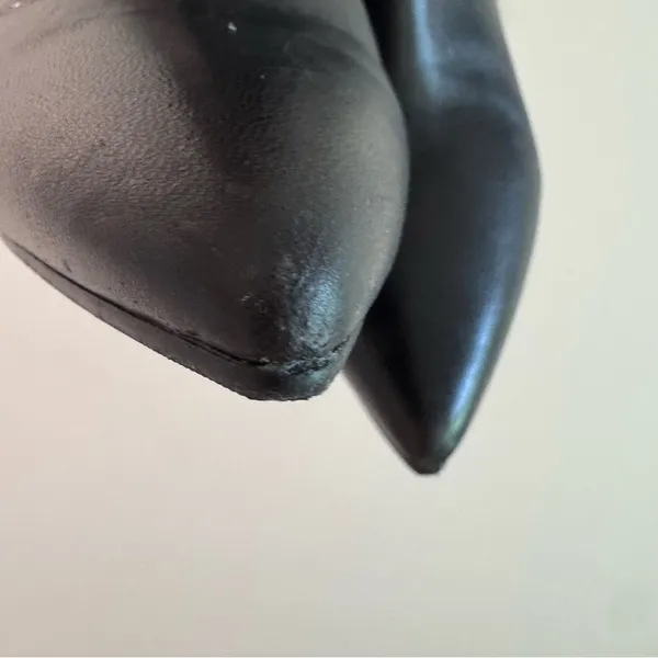 Stuart Weitzman Gardiner Black Lambskin Leather Tie Back Block Heel‎ Booties 7B - Image 15