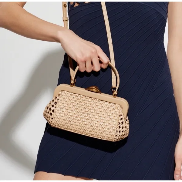 NEW Cult Gaia Zuma Woven Mini Crossbody Sand Tan - Image 3