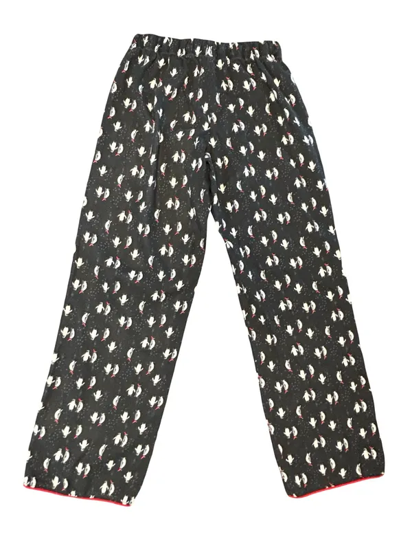 VTG Victoria's Secret The Dreamer Flannel Pj Set tuxedo Penguin Holiday cozy SM - Image 7