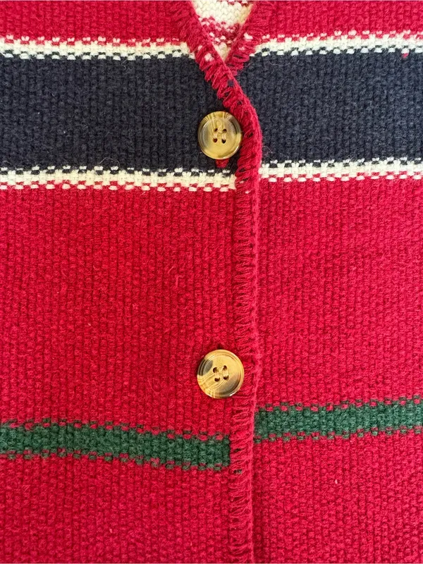 Copper Key VTG Red Striped Button-Front Knit Vest - Image 3
