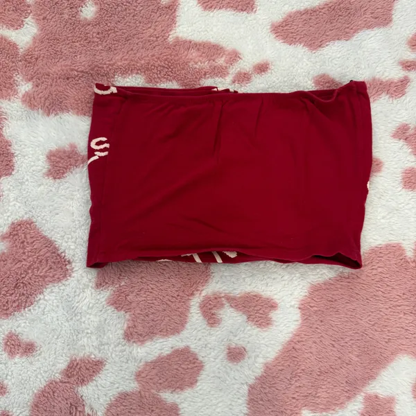 🔥 Y2K Red “ALL GIRLS” Graphic Bandeau Tube Top 🔥 Soft Stretchy Minimalist Streetwear 💋 - Image 4