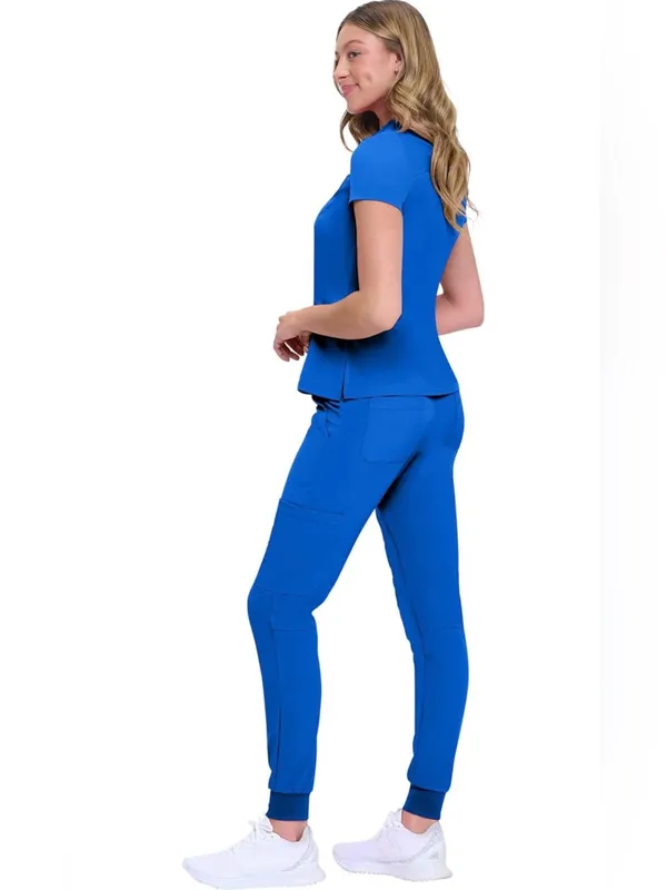 Natural Uniforms Womens Cool Stretch Modern nurse Cna Yoga Jogger Scrubs BLUE XS - Image 4