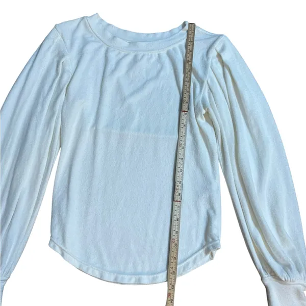 Free People‎ Off-White Lightweight Sweater Soft Slouchy & Effortless Sz S - Image 5