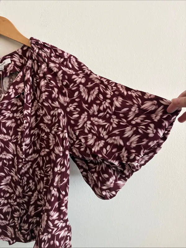 Madewell Bubble Sleeve Top in Floral #NS434 Womens Size 6 NWT - Image 3