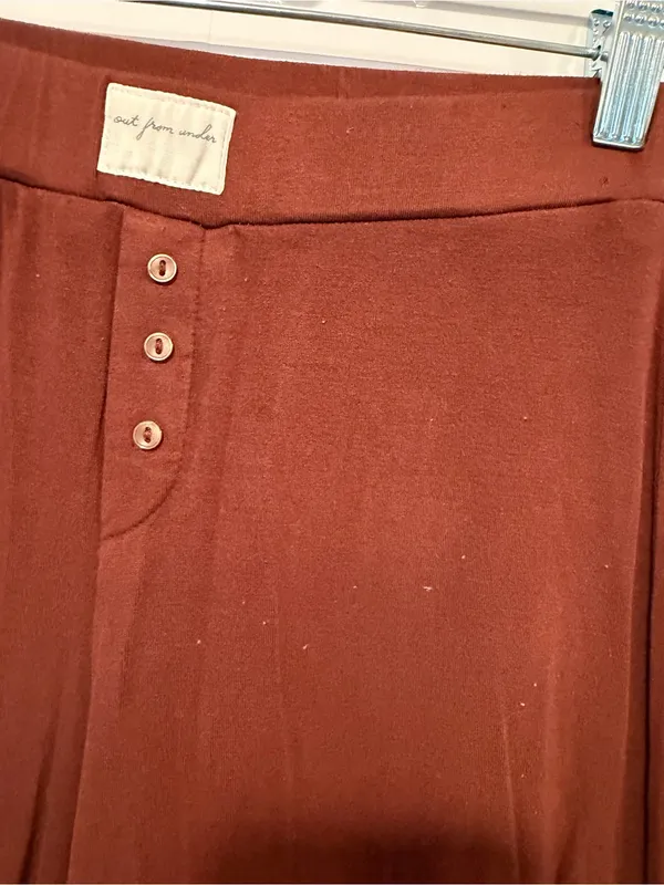 Wide‎ Leg Button Front Out from Under Pants - Rust Brown - Image 2