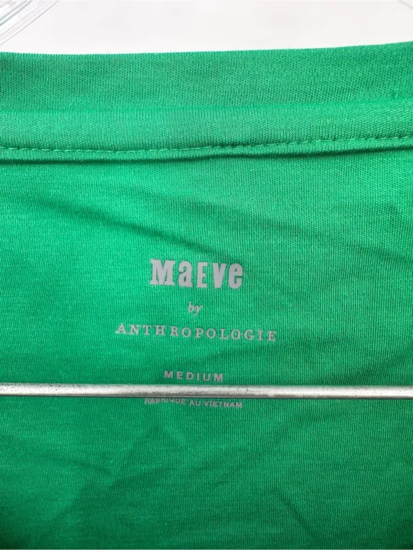 Anthropologie Maeve NWT Green Ruched Side Ties Dolman Shirt Size Medium - Image 3