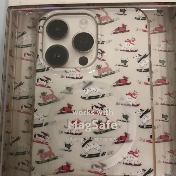 Pink sky nwt Ski Dogs iPhone 14 Pro Max Case with MagSafe winter Christmas - Image 2